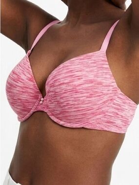 SET of 2 Aerie Demi T-Shirt Bra Bundle 36C Space Dye Heather Pink Gray Coquette